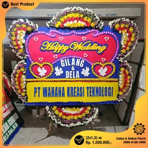 Bunga Papan Happy Wedding 2x1.5m Model BP-050